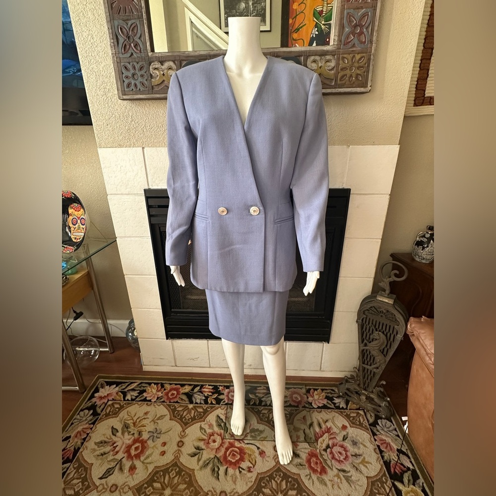 Gianfranco Ferre dior light purple 100% virgin Wool Skirt Jacket 46 EUR 12 US